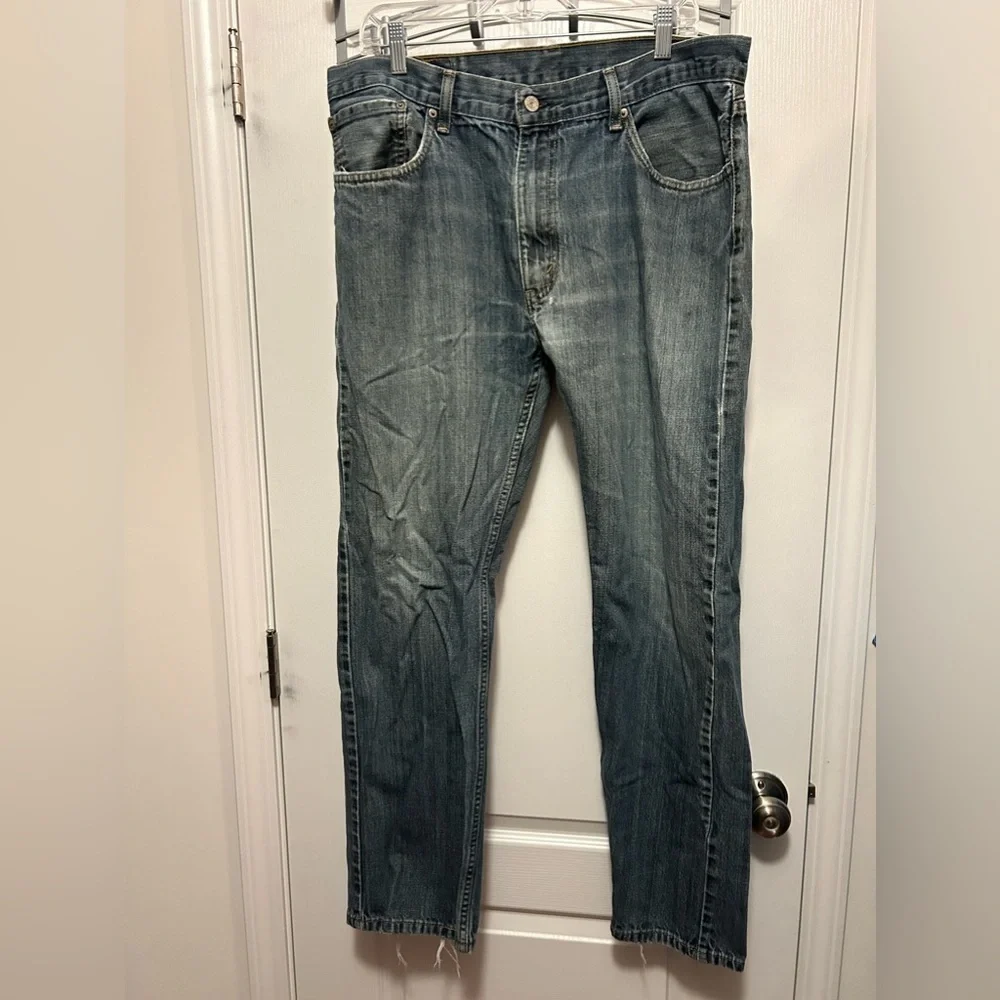 Levis 505 Mens Jeans Size 36 Mid‎ Rise Regular Fit Straight Leg Denim Inseam 32